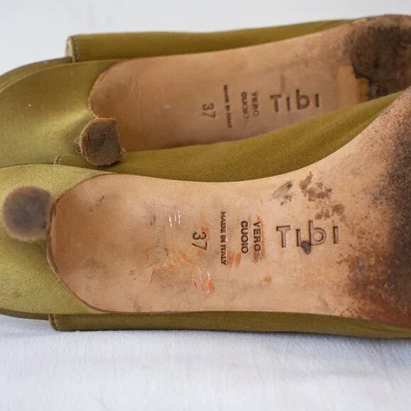 Tibi Olive Green Mules - Picture 8 of 14